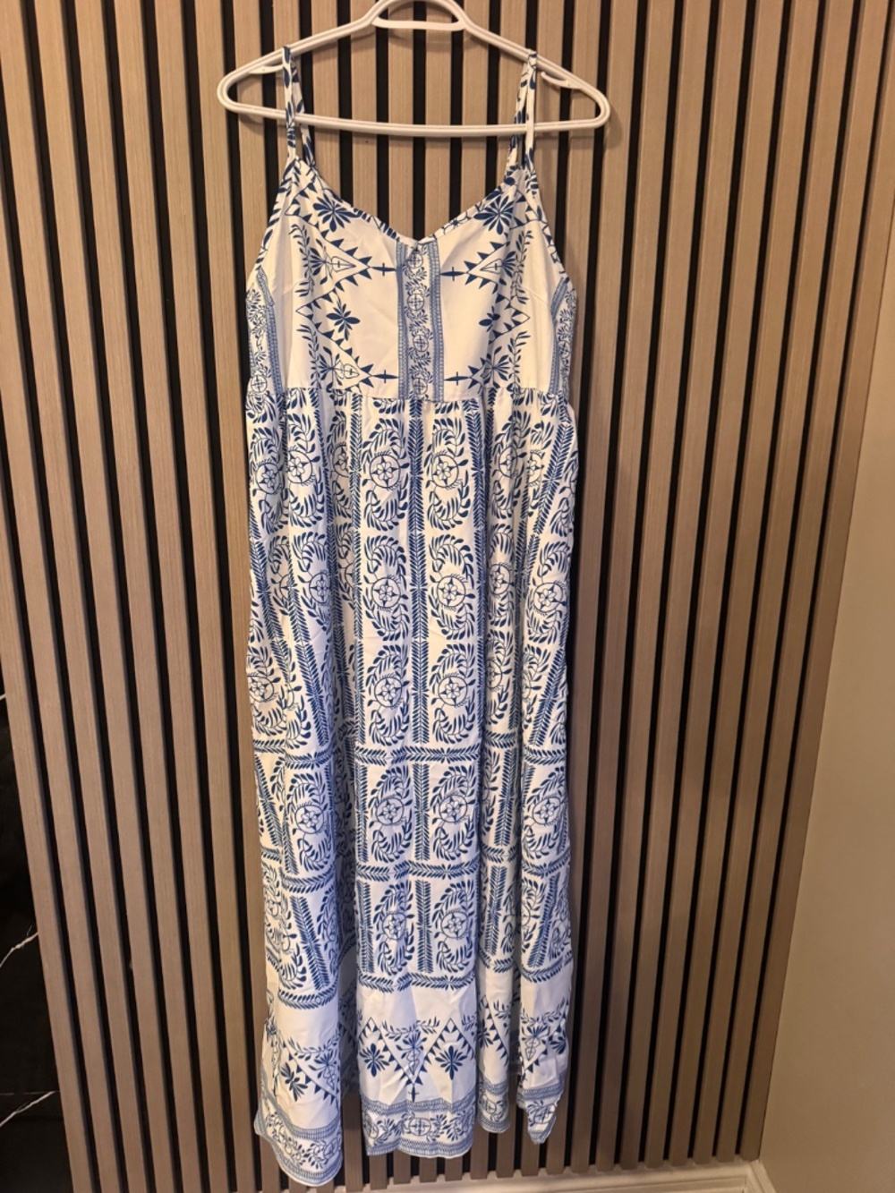 New Cupshe Blue and White Printed Maxi Dress-L - Picture 6 of 6